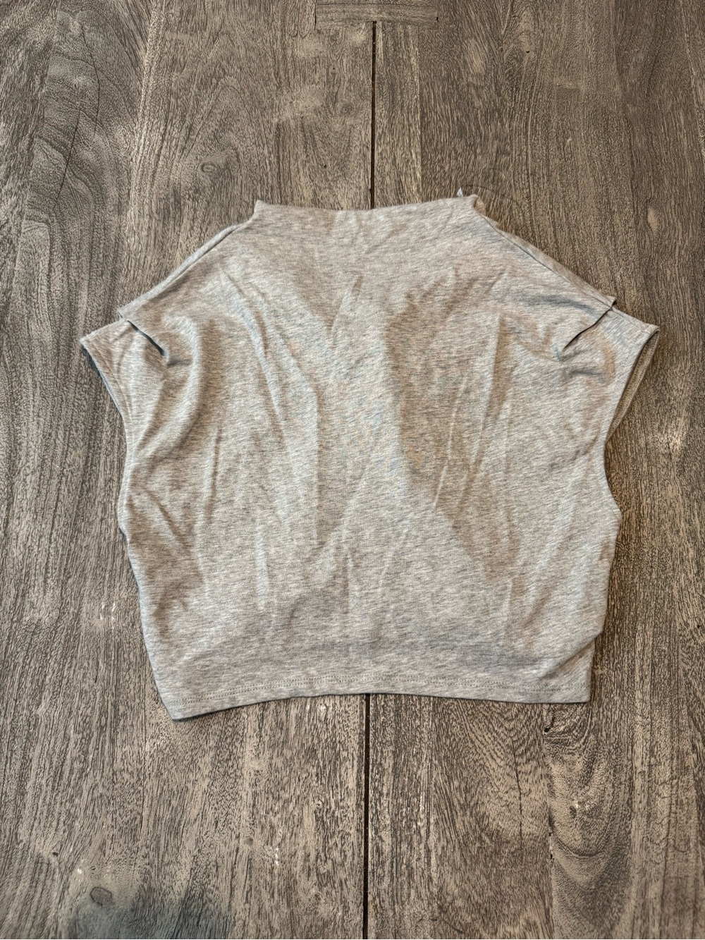 KBB Cropped Gray Women's Cap-Sleeve Top